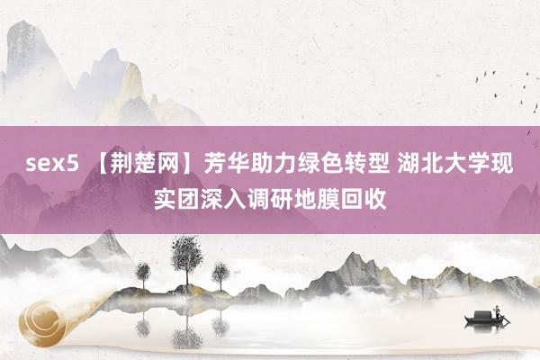 sex5 【荆楚网】芳华助力绿色转型 湖北大学现实团深入调研地膜回收