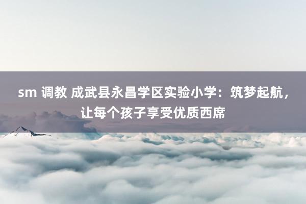 sm 调教 成武县永昌学区实验小学：筑梦起航，让每个孩子享受优质西席