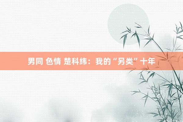 男同 色情 楚科纬：我的“另类”十年