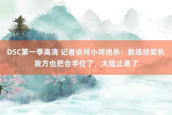 DSC第一季高清 记者谈何小珂绝杀：教练给契机我方也把合手住了，太阻止易了
