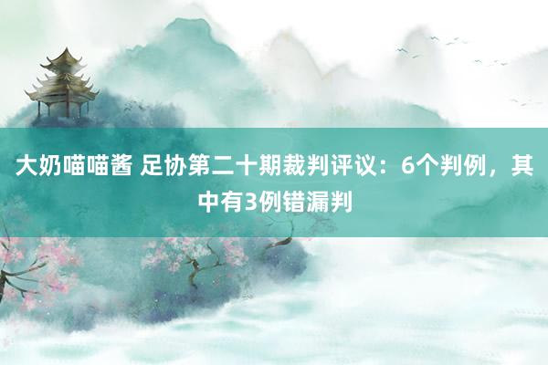 大奶喵喵酱 足协第二十期裁判评议：6个判例，其中有3例错漏判